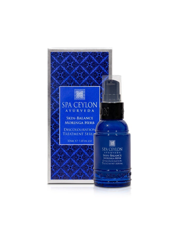 SPA CEYLON Skin-Balance Moringa Herb Discolouration Treatment Serum ( Blue) - Ayurveda Overnight Serum & Dark Spot Remover for Men for Uneven & Problem Skin, Skincare for Men. 30 ml - Image 1